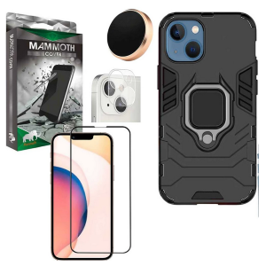 کاور ماموت مدل M-GHB-BNDL مناسب برای گوشی موبایل اپل iphone 13 به همراه محافظ صفحه نمایش و محافظ لنز دوربین و پایه نگهدارنده آهنربایی